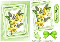 Pretty Yellow Lilies on Lace Stackers with Bow
