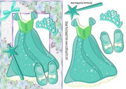Pretty Turq Sparkle Princess Dress with Tiara