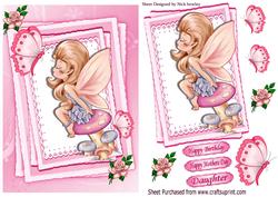 Faerie Sitting on a Mushroom Kissing a Butterfly