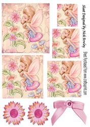 Faerie Sitting on a Mushroom Kissing a Flower
