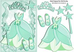 Pretty Turq Princess Dress with Tiara and Shoes