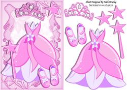 Pretty Pink Princess Dress with Tiara and Shoes