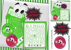 Green Toony Bingo Board 8x8