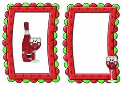 Red Toony Wine & Glasses in Funky Frame A5 Insert