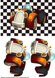 Car Toon on Black/white Background