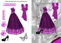 Elegant Ladies Dress in Cerise