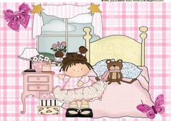 My Pink Bedroom, Cute Little Girl A4 Topper