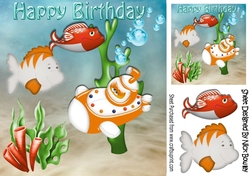 Under the sea, in my little submarine with fishes 8x8