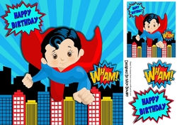 Up! Up! And Away flying super hero 8x8