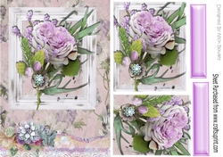 Pretty lilac flowers & roses pyramids