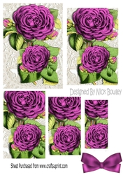 Pretty pink roses on vintage lace pyramids