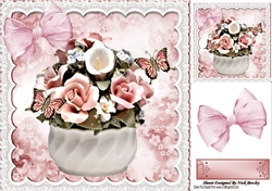 Pretty porcelain Roses in a bowl 8x8