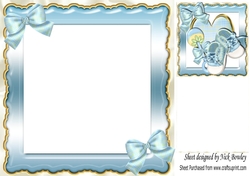 Baby Boys frame with bows 8x8 insert