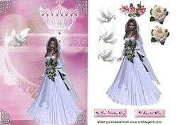 Beautiful Bride on Her Wedding Day by the Staircase