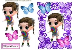 As Cute as a Button! with Rainbow Butterflies