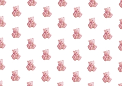 pink gingham baby bear backing paper