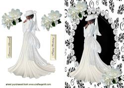 Elegant Lady in White Gown