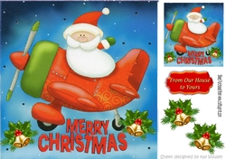Santa flying in a helicoptor 8x8
