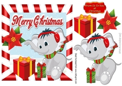 Little elephant with christmas presents