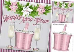 Lovely pink champagne with glasses to celebrate the new year 8x8