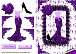 Elegant Ladies Dress in Purple
