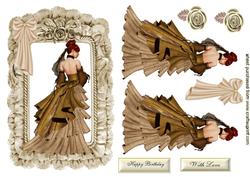 Gorgeous Lady in Gown in Frill Frame