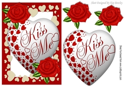 Kiss me heart! with red roses