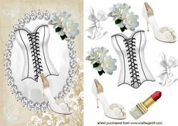 White Basque with White Roses in Diamond Frame