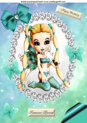 Cute Faerie in Diamond Frame A4 Topper