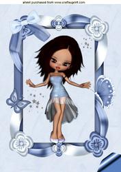 Little Lady in Blue Dress A4 Topper