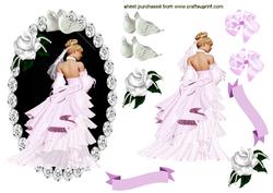 Elegant Lady in Pink Gown & Diamond Frame