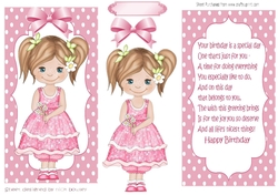 pretty girl in polkadot frame with pink bow and insert