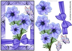 pretty purple flowers with bow and butterflies
