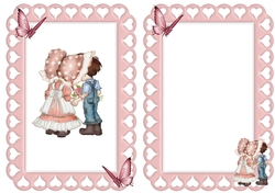 true love, in pretty heart frame with butterflies A5 Insert