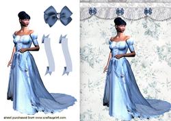 Elegant Lady in Blue Ball Gown