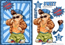 Cool Dude bad boy in blue hat with captions A5