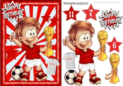 Im The champion footballer in red & white A5