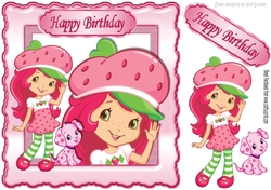 Strawberry Bonnet girl with puppy 8x8