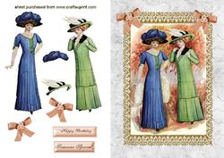 Vintage Ladies in Ornate Frame