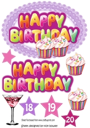 Lovely Birthday with cupcakes with sprinkles age 18, 19 & 20