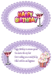 Lovely Birthday with cupcakes with sprinkles insert with verse