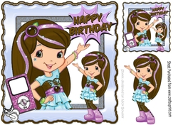 Little Miss glam girl  with brown hair loves dancing to her ipod 8x8