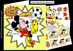 Sporty Mouse playing footie 8x8 mini kit