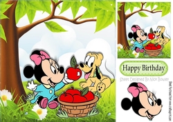 I will share my Apples with you! cute mouse & puppy 8x8