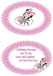 sweet dreams little mouse in pink on a cloud with bow A5 Insert