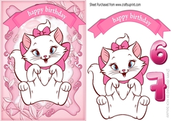 playful white kitty with bow A5