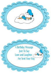sweet dreams little duck in turq hat on a cloud A5 Insert