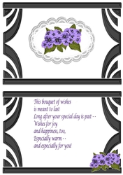 Lovely Art Deco frame, purple flowers on lace insert