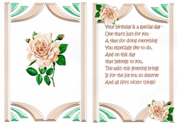 peach rose in art deco frame with bow A5 Insert