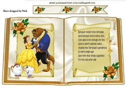 Beauty princess, shall we dance, with gold rose A4 Open Book